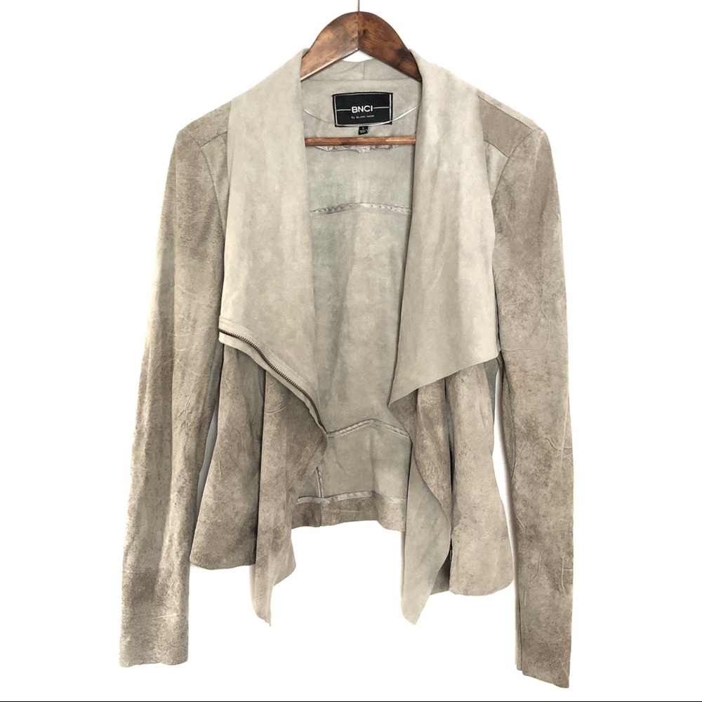BNCI Blanc Noir Asymmetrical Drape Jacket Grey L